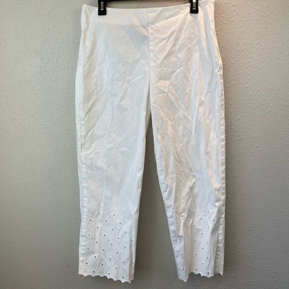 Jones New York Signature White Cropped Pants Size 10 EUC - Picture 1 of 7